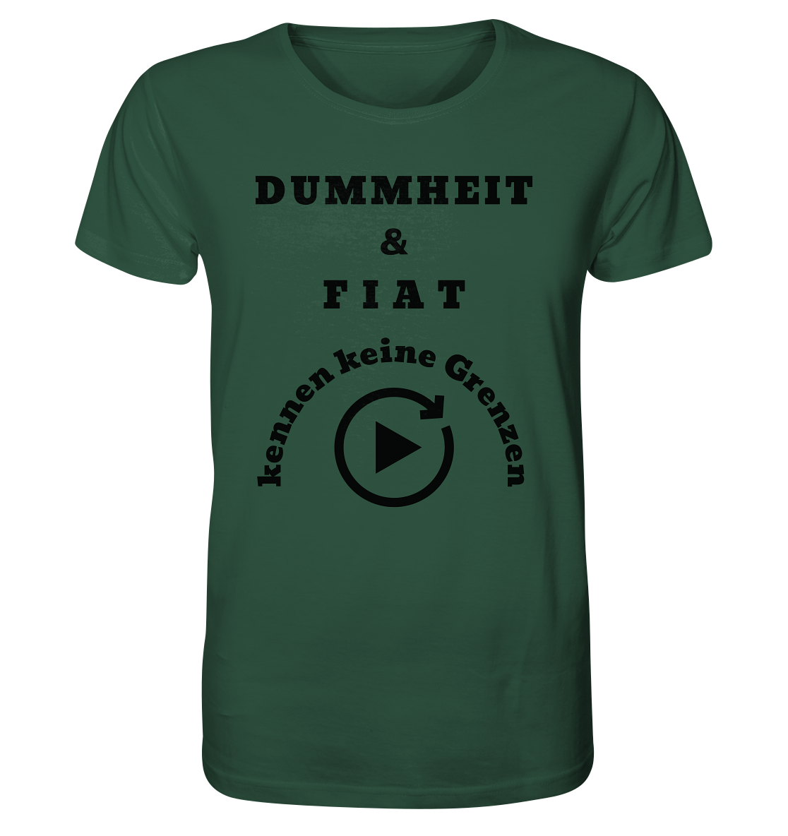 DUMMHEIT & FIAT KENNEN KEINE GRENZEN (PLAYBUTTON UNENDLICH) - Organic Shirt