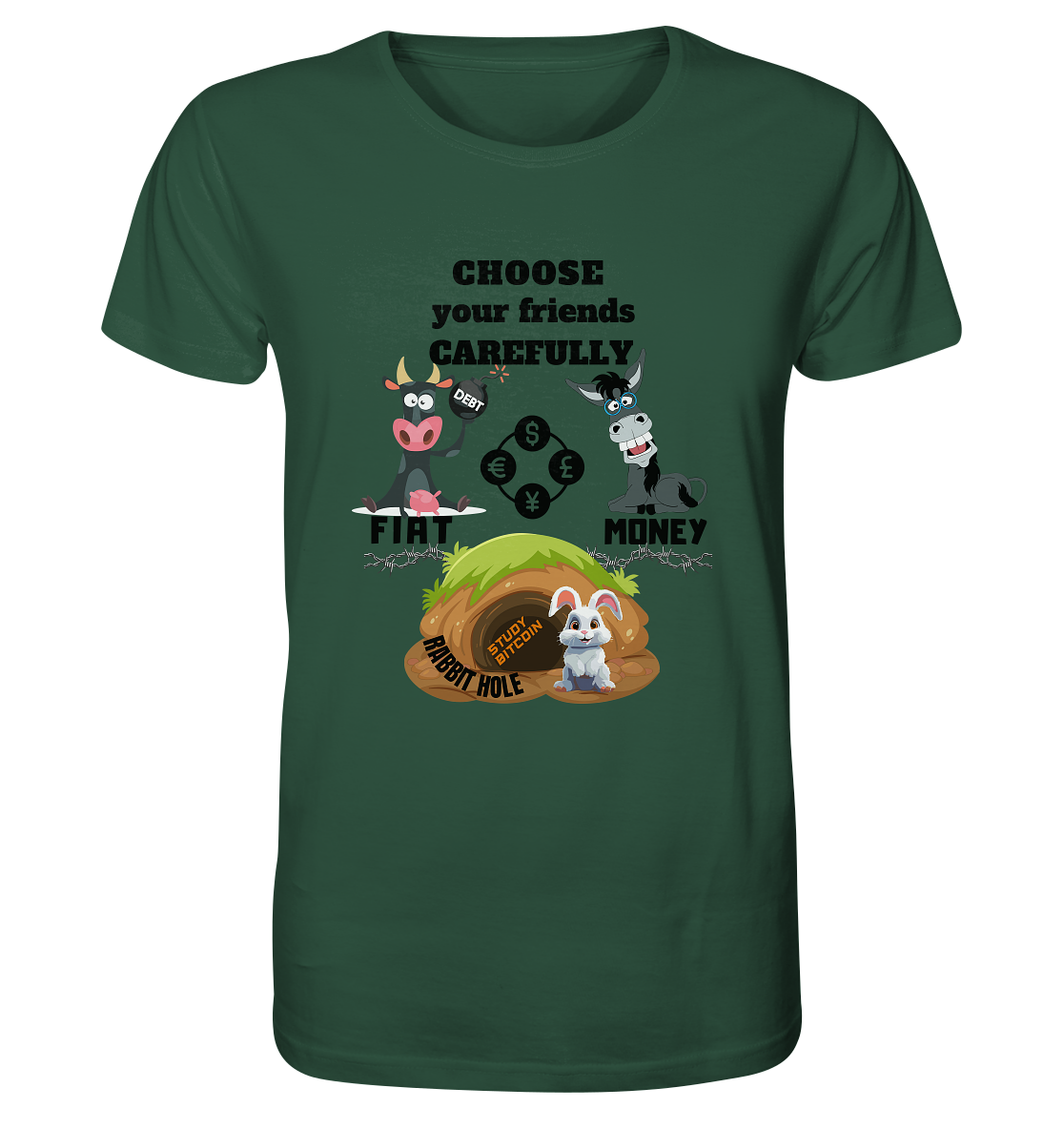 CHOOSE your friends CAREFULLY - FIAT Money / Rabbithole - Organic Shirt