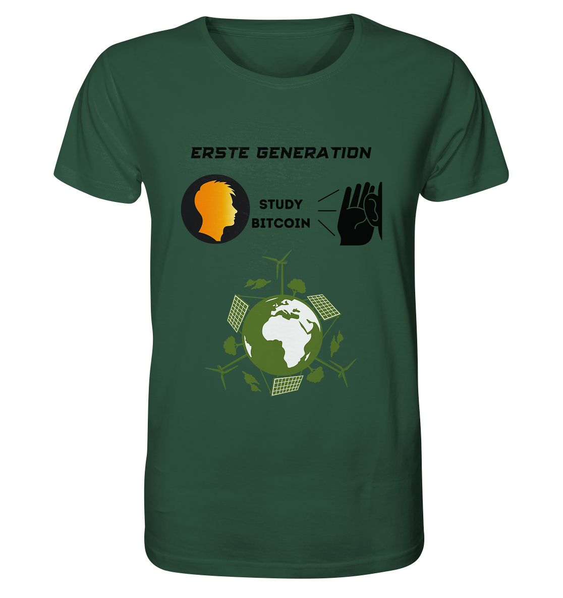 ERSTE (Bitcoin) GENERATION - STUDY BITCOIN - (green Energy Grafik) - Organic Shirt
