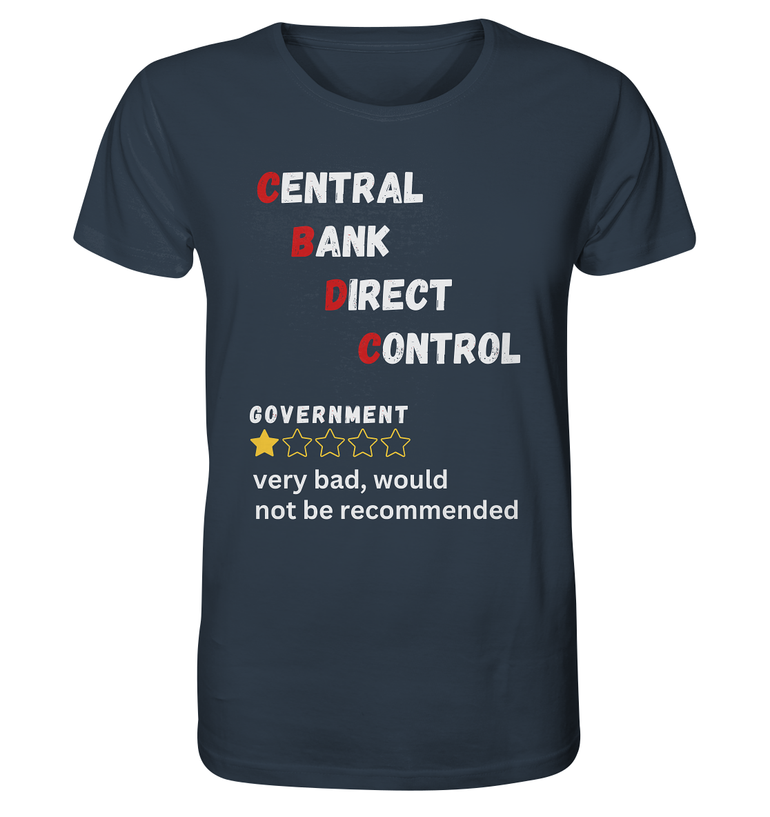 CENTRAL BANK DIRECT CONTROL - GOVERNMENT...not be recommended - STUDY BITCOIN  - Organic Shirt