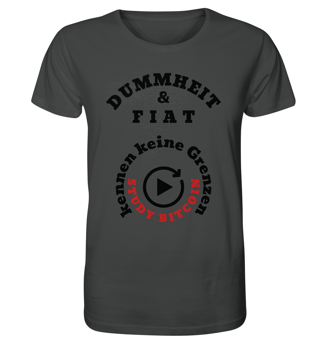 DUMMHEIT & FIAT kennen keine Grenzen - STUDY BITCOIN (rund in rund) - Organic Shirt