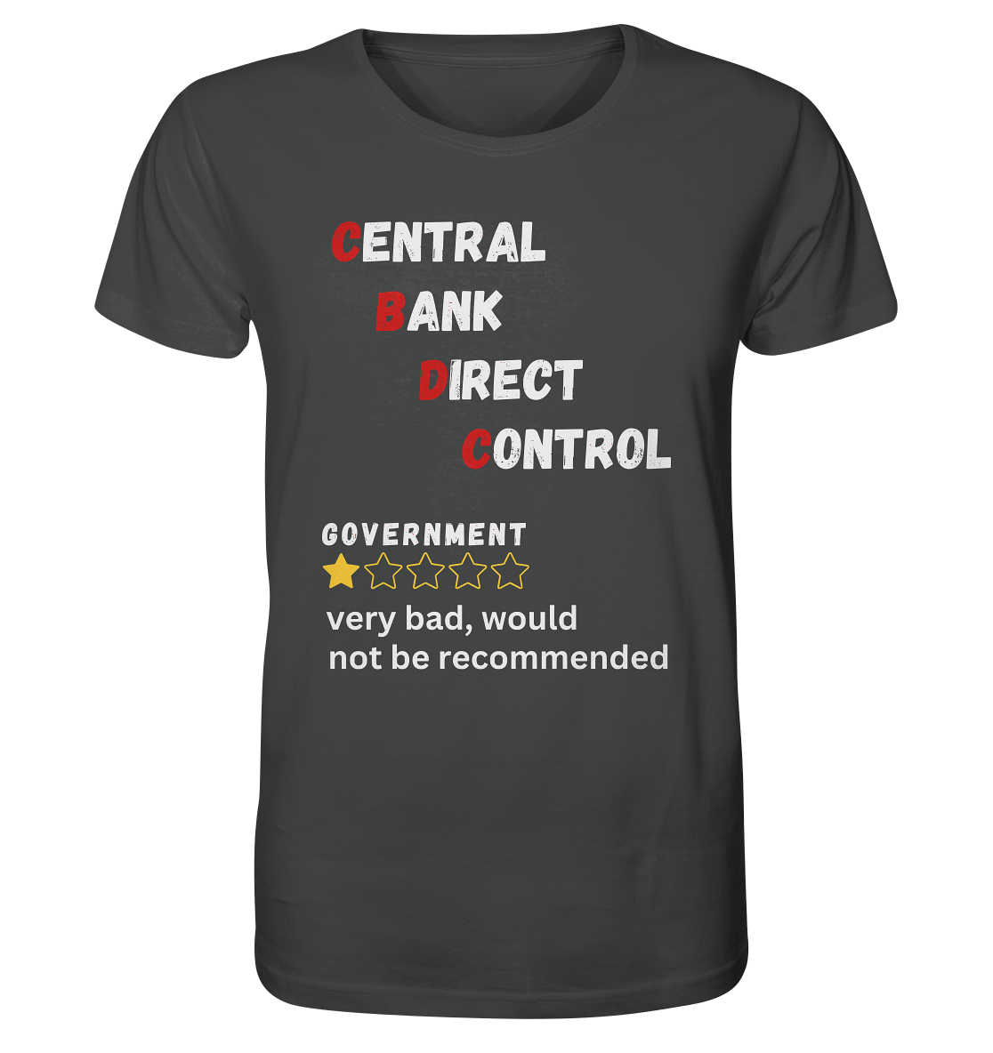 CENTRAL BANK DIRECT CONTROL - GOVERNMENT...not be recommended - STUDY BITCOIN  - Organic Shirt