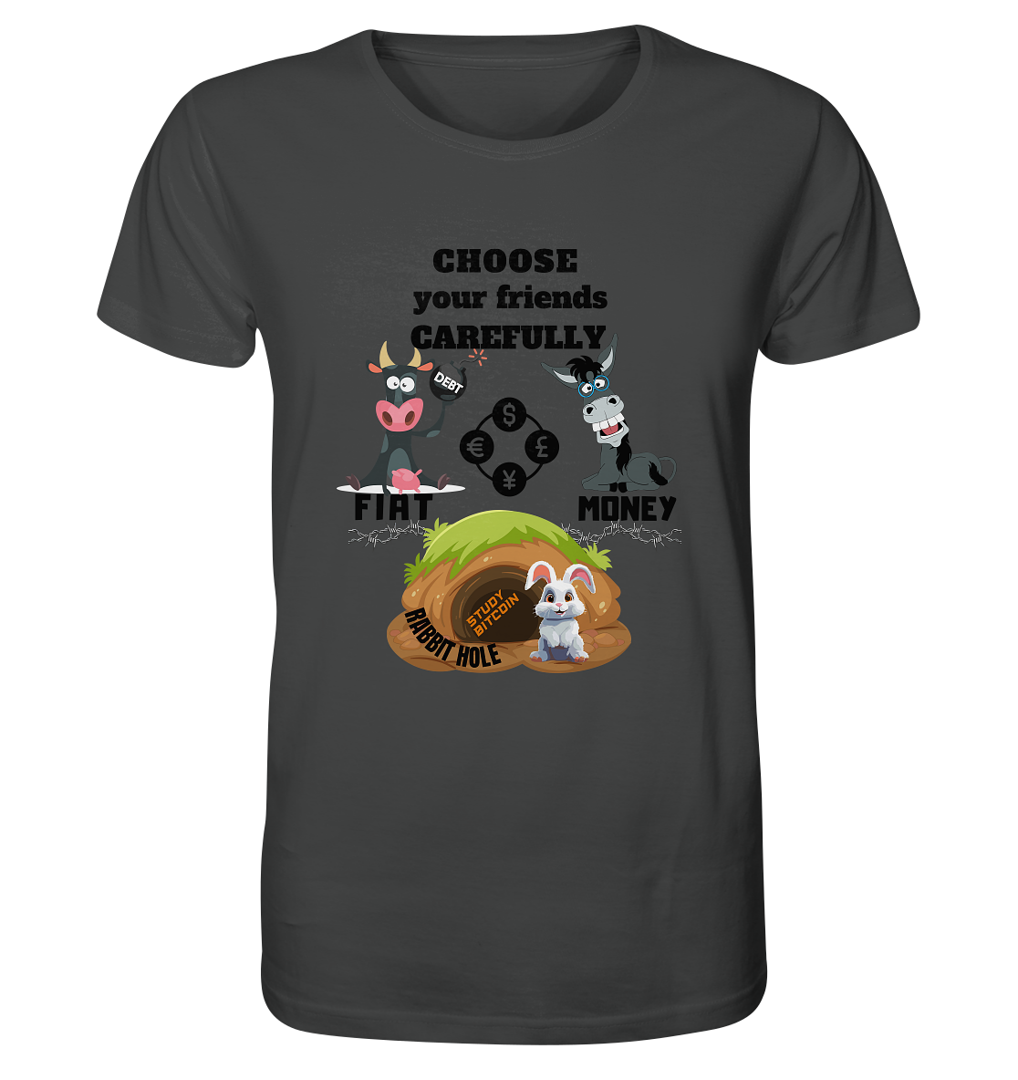 CHOOSE your friends CAREFULLY - FIAT Money / Rabbithole - Organic Shirt
