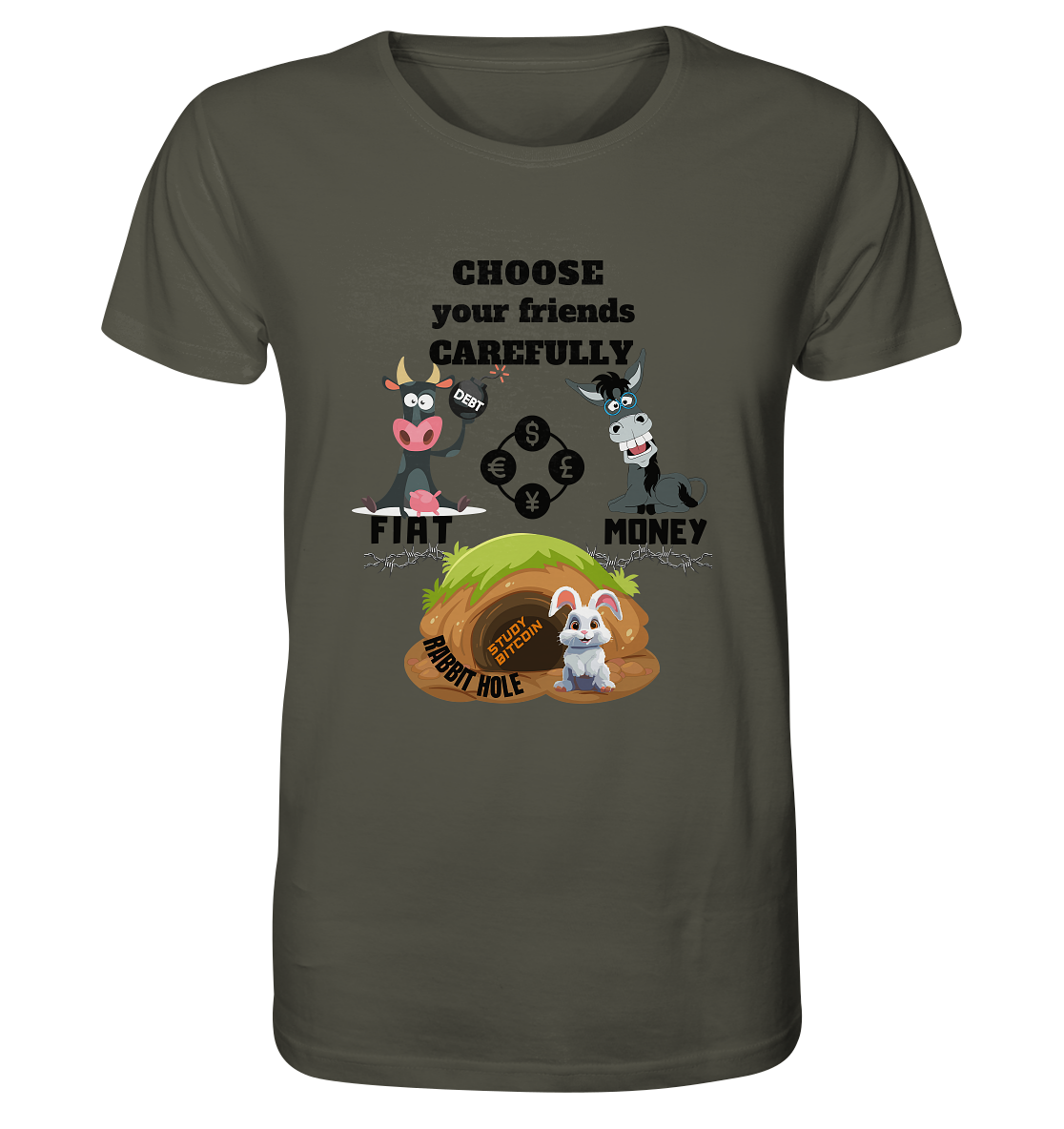 CHOOSE your friends CAREFULLY - FIAT Money / Rabbithole - Organic Shirt
