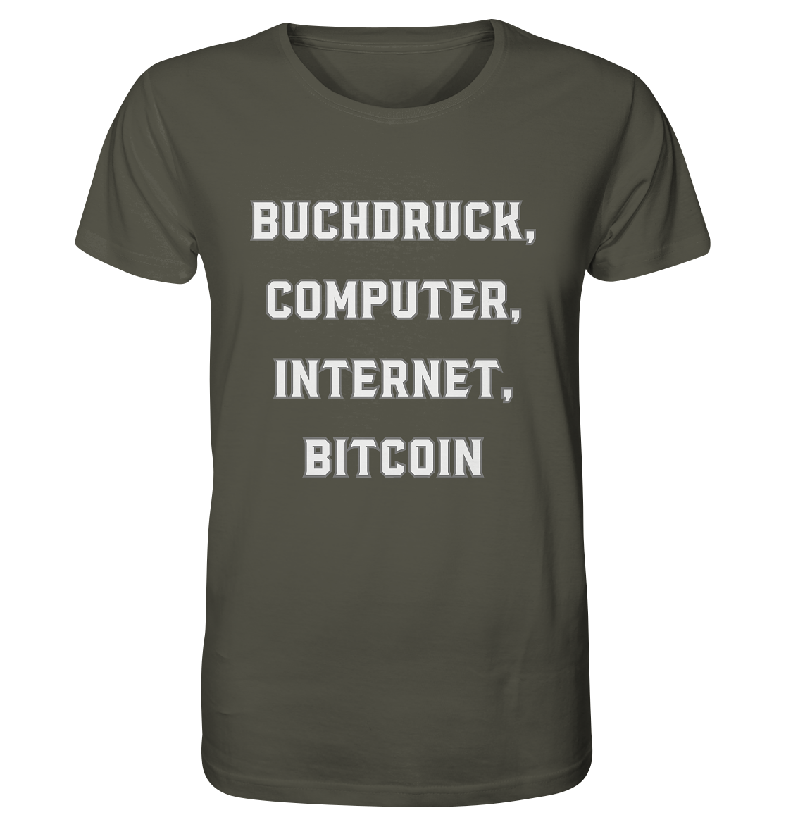 Buchdruck, Computer, Internet, Bitcoin - Organic Shirt