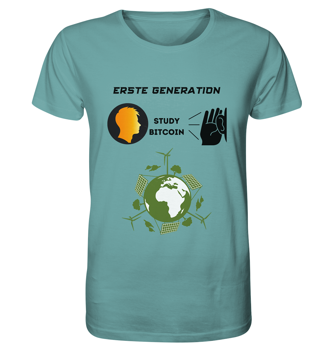 ERSTE (Bitcoin) GENERATION - STUDY BITCOIN - (green Energy Grafik) - Organic Shirt