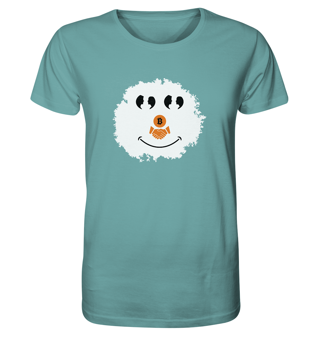 BITCOIN Augen Gespräch handshake SMILEY - Organic Shirt