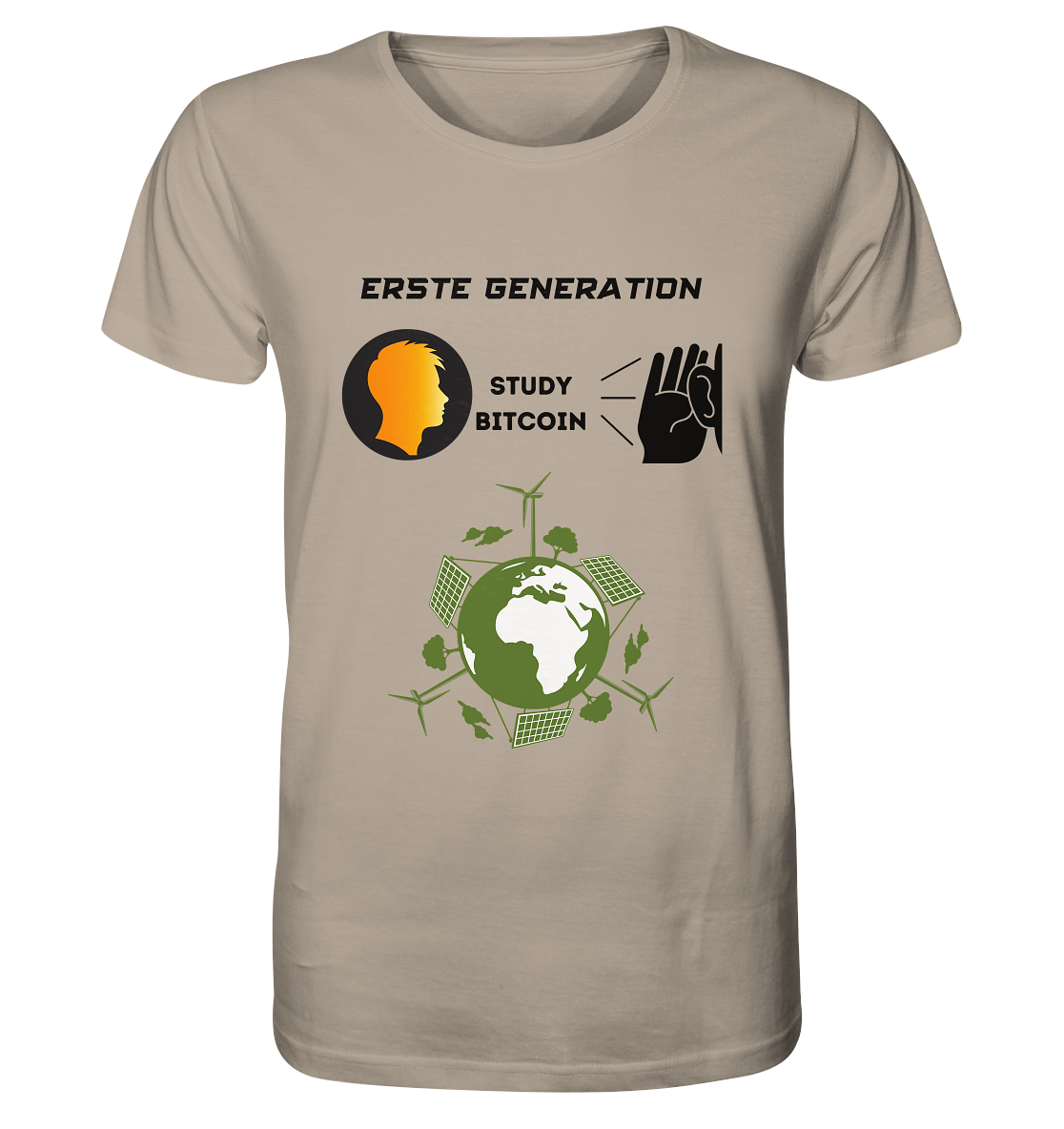 ERSTE (Bitcoin) GENERATION - STUDY BITCOIN - (green Energy Grafik) - Organic Shirt