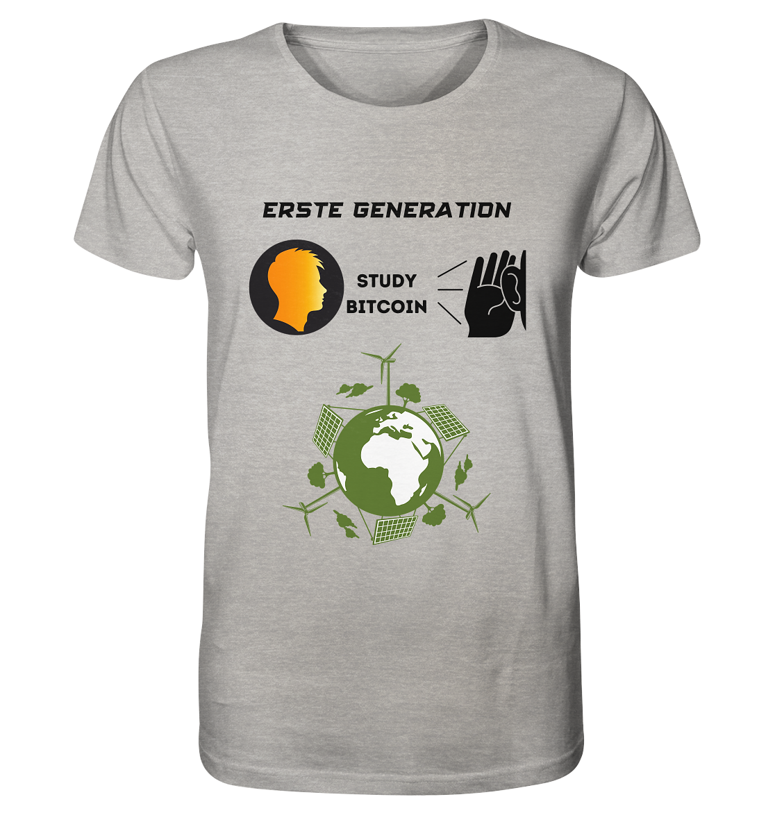 ERSTE (Bitcoin) GENERATION - STUDY BITCOIN - (green Energy Grafik) - Organic Shirt