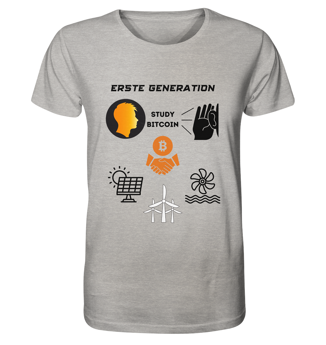 ERSTE (Bitcoin) GENERATION - STUDY BITCOIN - (green Energy 3 Grafiken) - Organic Shirt