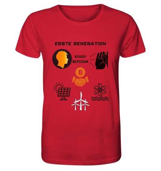 ERSTE (Bitcoin) GENERATION - STUDY BITCOIN - (green Energy 3 Grafiken) - Organic Shirt