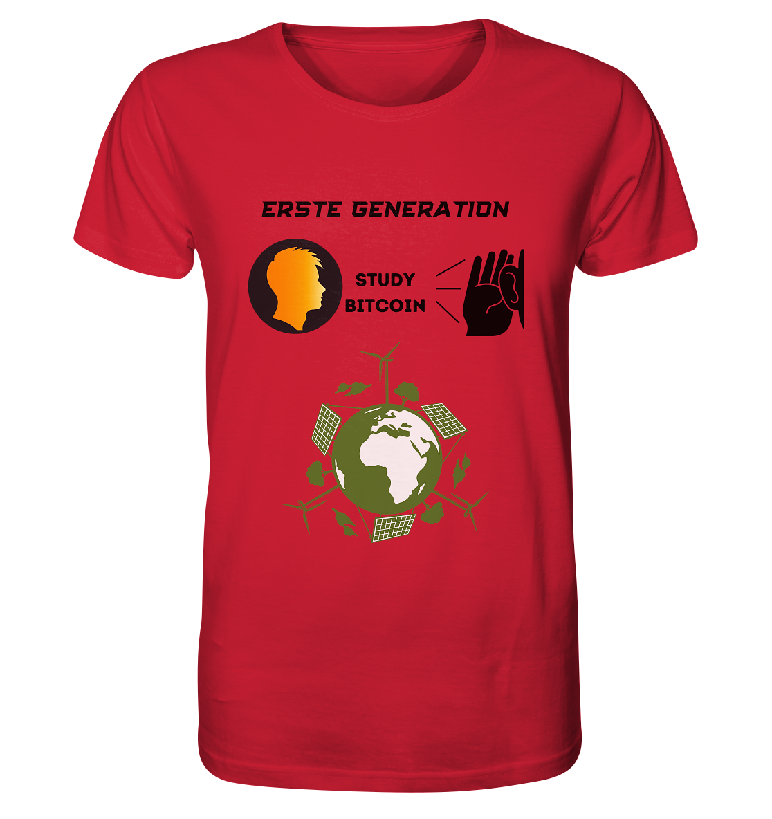 ERSTE (Bitcoin) GENERATION - STUDY BITCOIN - (green Energy Grafik) - Organic Shirt