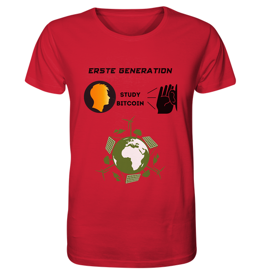 ERSTE (Bitcoin) GENERATION - STUDY BITCOIN - (green Energy Grafik) - Organic Shirt