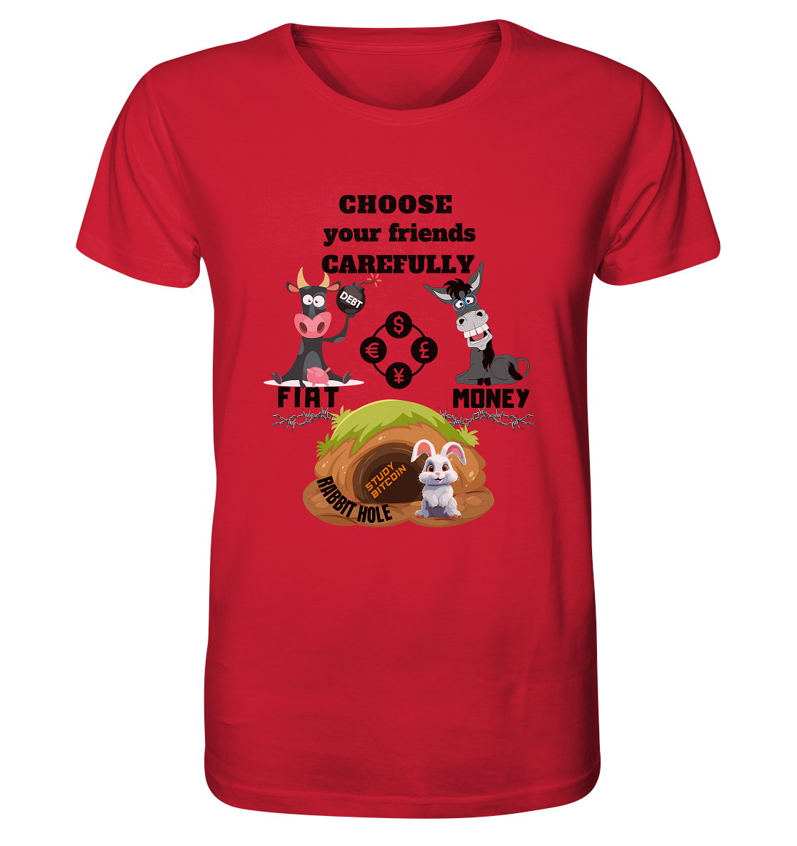 CHOOSE your friends CAREFULLY - FIAT Money / Rabbithole - Organic Shirt