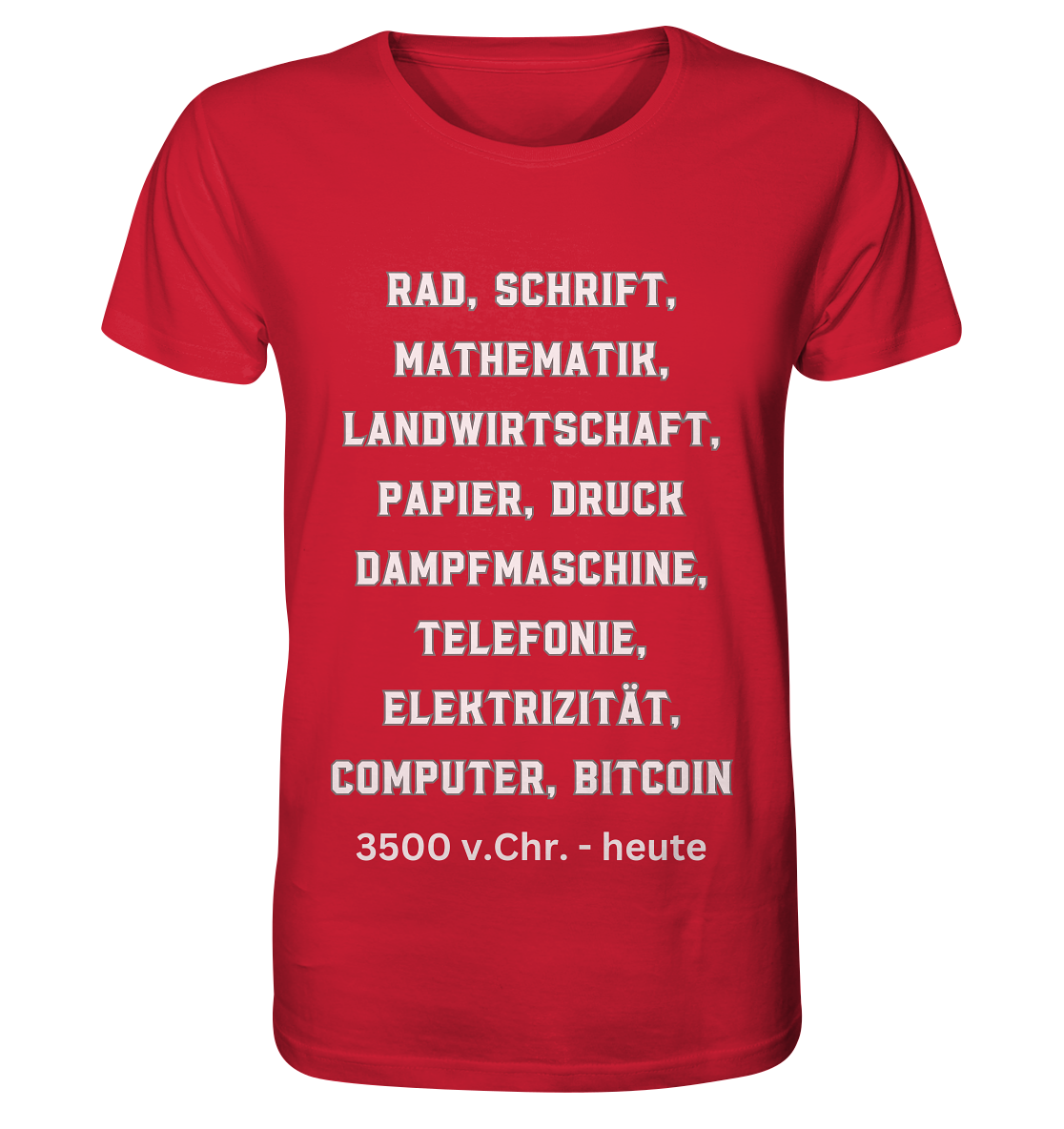 Erfindungen 3500 v. Chr. bis heute zu Bitcoin - Organic Shirt