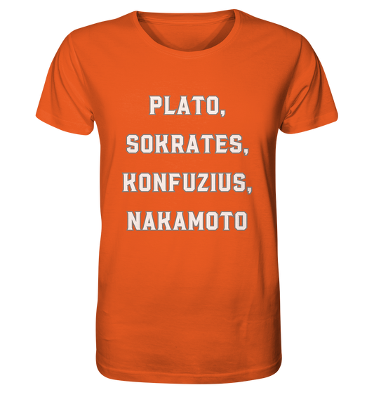 PLATO, SOKRATES, KONFUZIUS, NAKAMOTO  - Organic Shirt