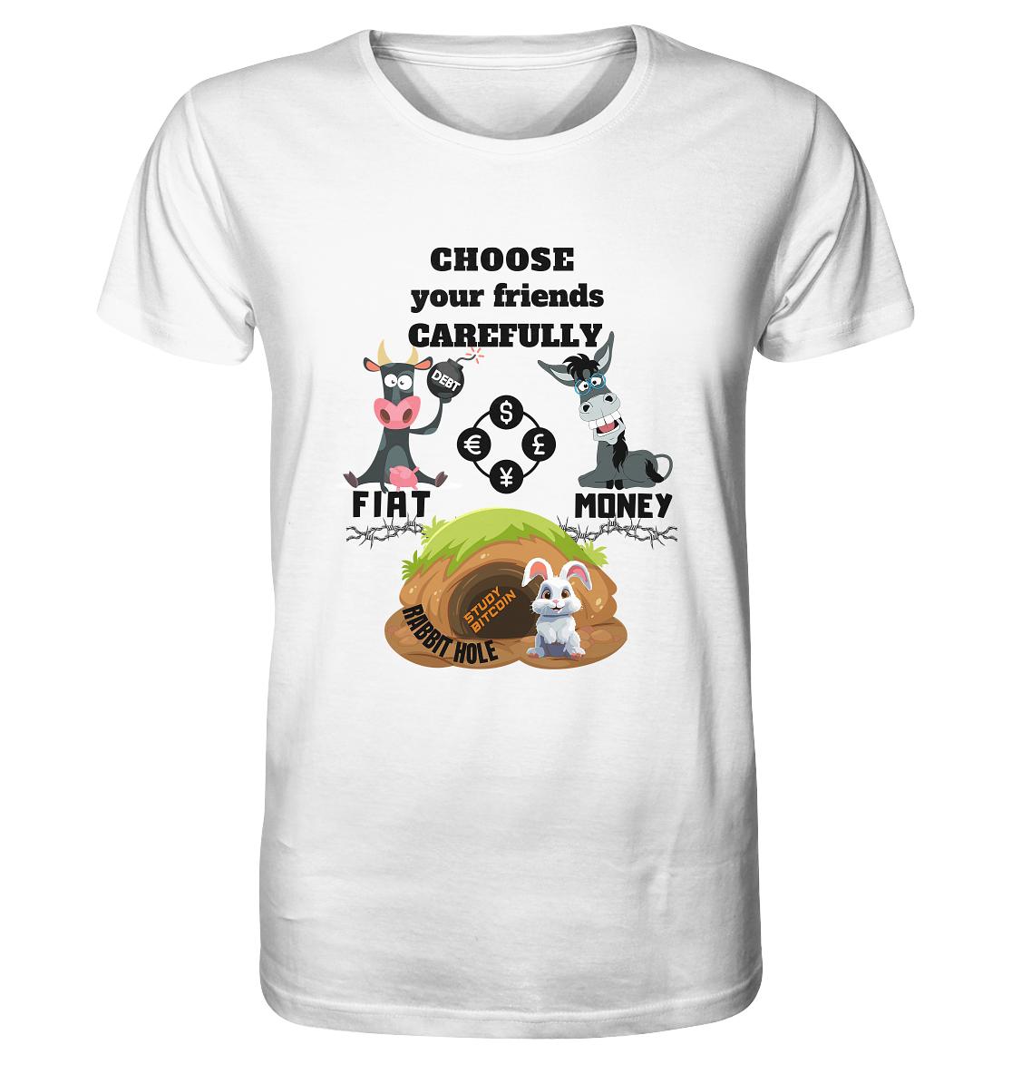 CHOOSE your friends CAREFULLY - FIAT Money / Rabbithole - Organic Shirt