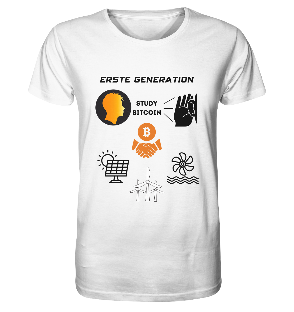 ERSTE (Bitcoin) GENERATION - STUDY BITCOIN - (green Energy 3 Grafiken) - Organic Shirt