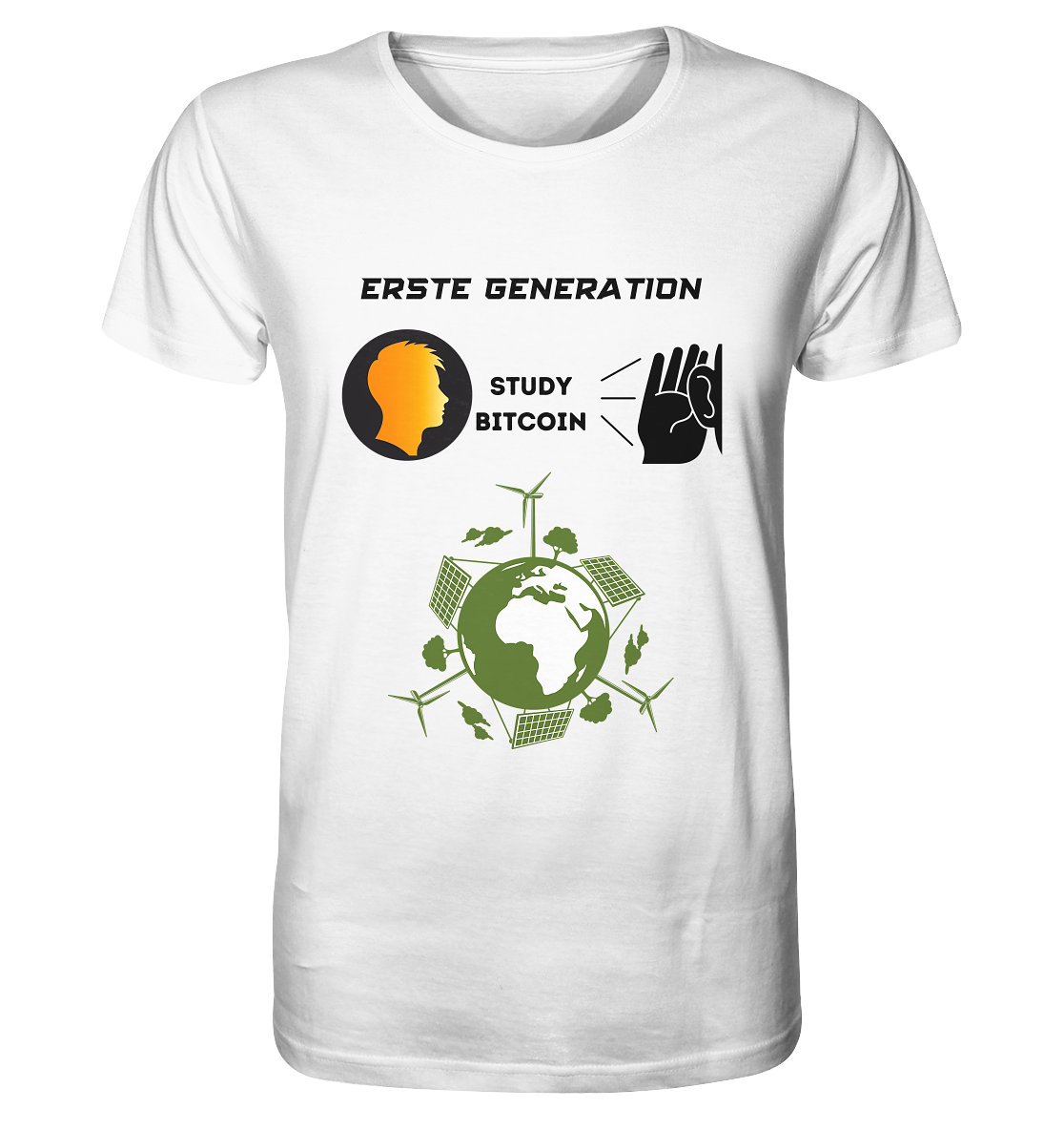 ERSTE (Bitcoin) GENERATION - STUDY BITCOIN - (green Energy Grafik) - Organic Shirt