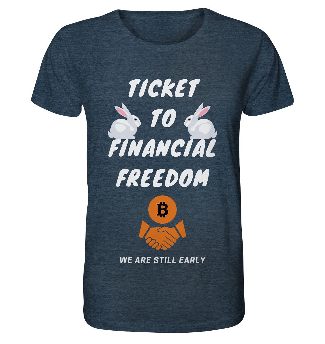 TICKET TO FINANCIAL FREEDOM - sitting rabbits - Organic Shirt (meliert)