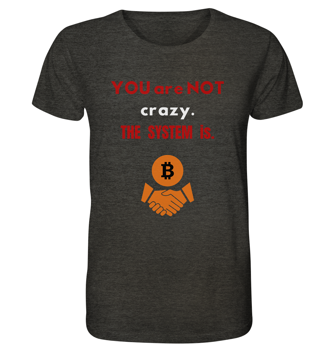 YOU are NOT crazy. THE SYSTEM is. (Variante BTC black) - Organic Shirt (meliert)
