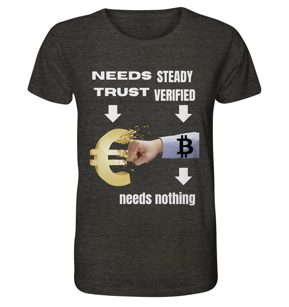 Needs TRUST / Needs NOTHING - Organic Shirt (meliert)