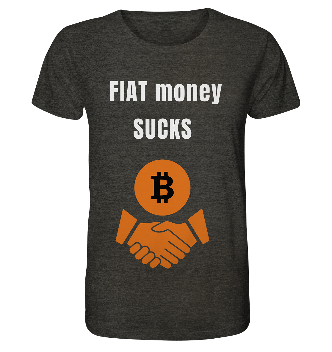FIAT money SUCKS - Organic Shirt (meliert)