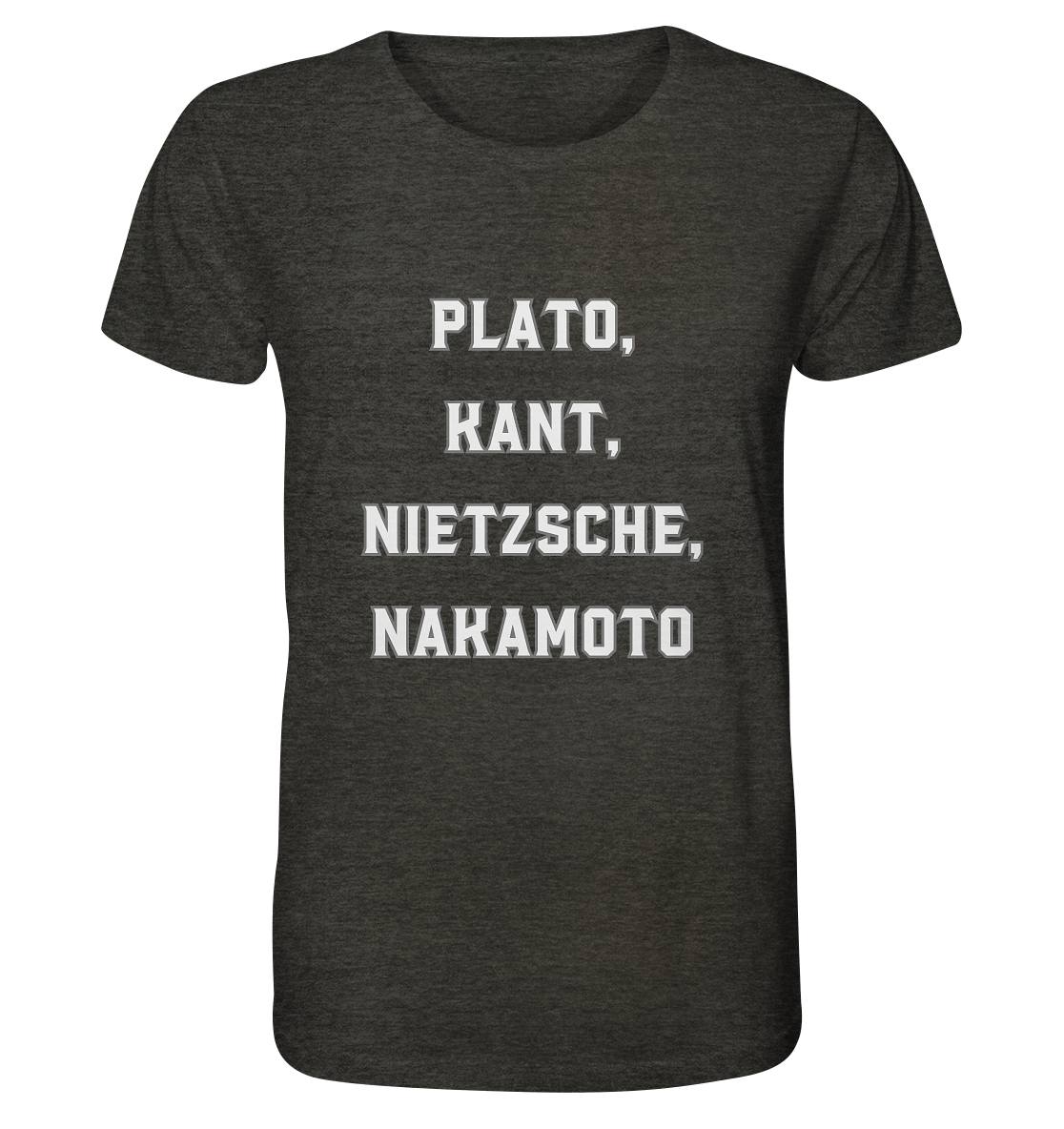 PLATO, KANT, NIETZSCHE, NAKANOTO - Organic Shirt (meliert)