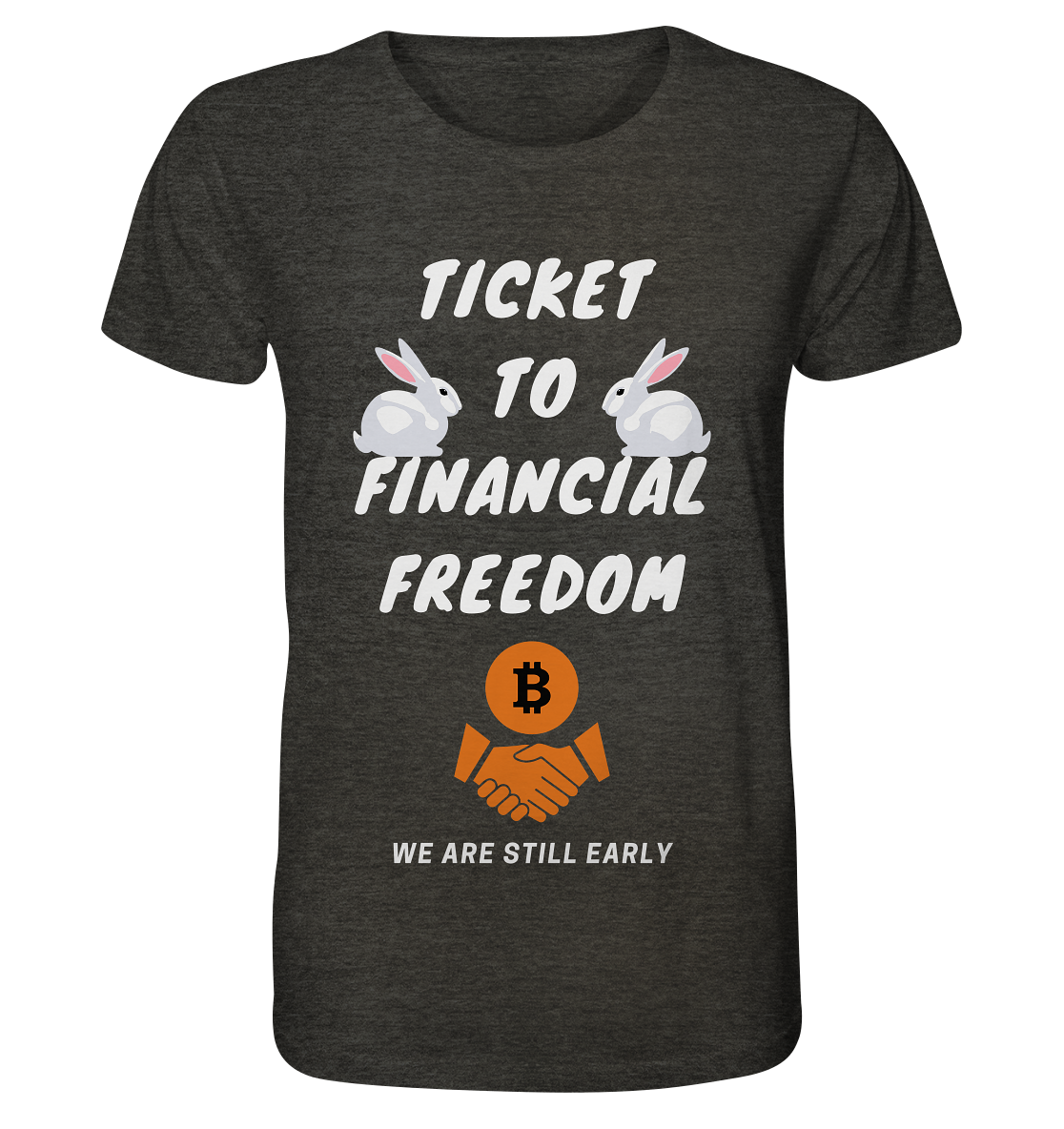 TICKET TO FINANCIAL FREEDOM - sitting rabbits - Organic Shirt (meliert)
