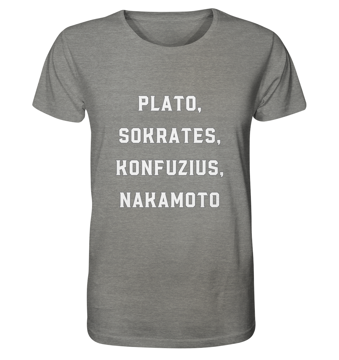 PLATO, SOKRATES, KONFUZIUS, NAKAMOTO  - Organic Shirt (meliert)