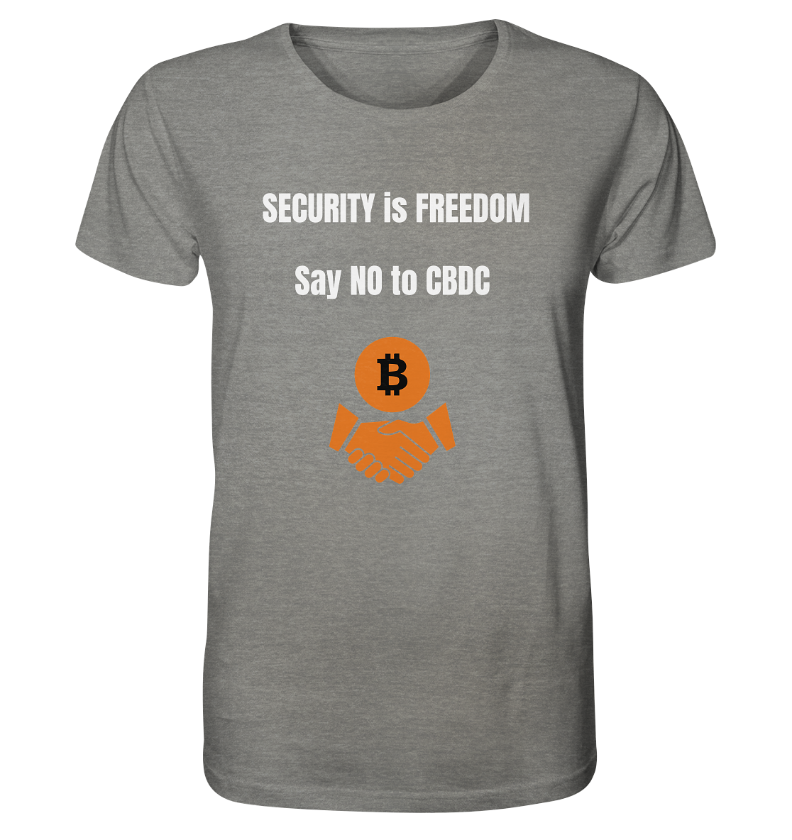 SECURITY is FREEDOM - say NO to CBDC  - Organic Shirt (meliert)