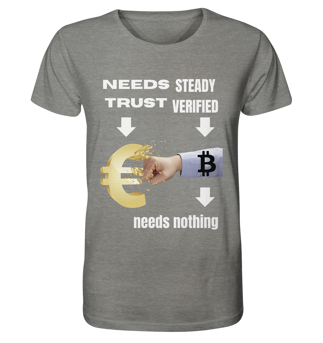 Needs TRUST / Needs NOTHING - Organic Shirt (meliert)