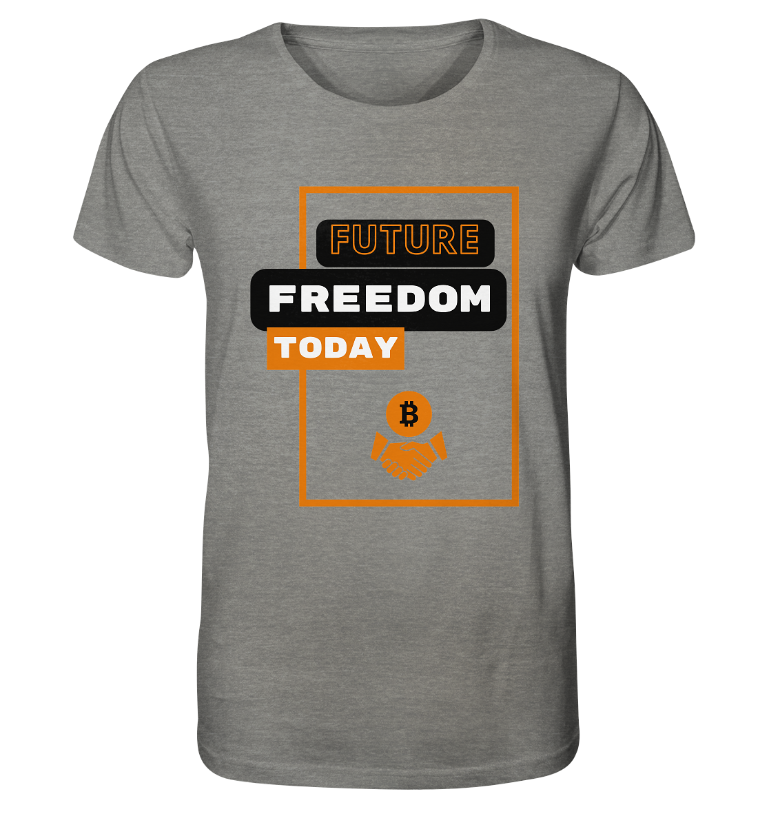 FUTURE FREEDOM TODAY (BTC handshake) - Organic Shirt (meliert)