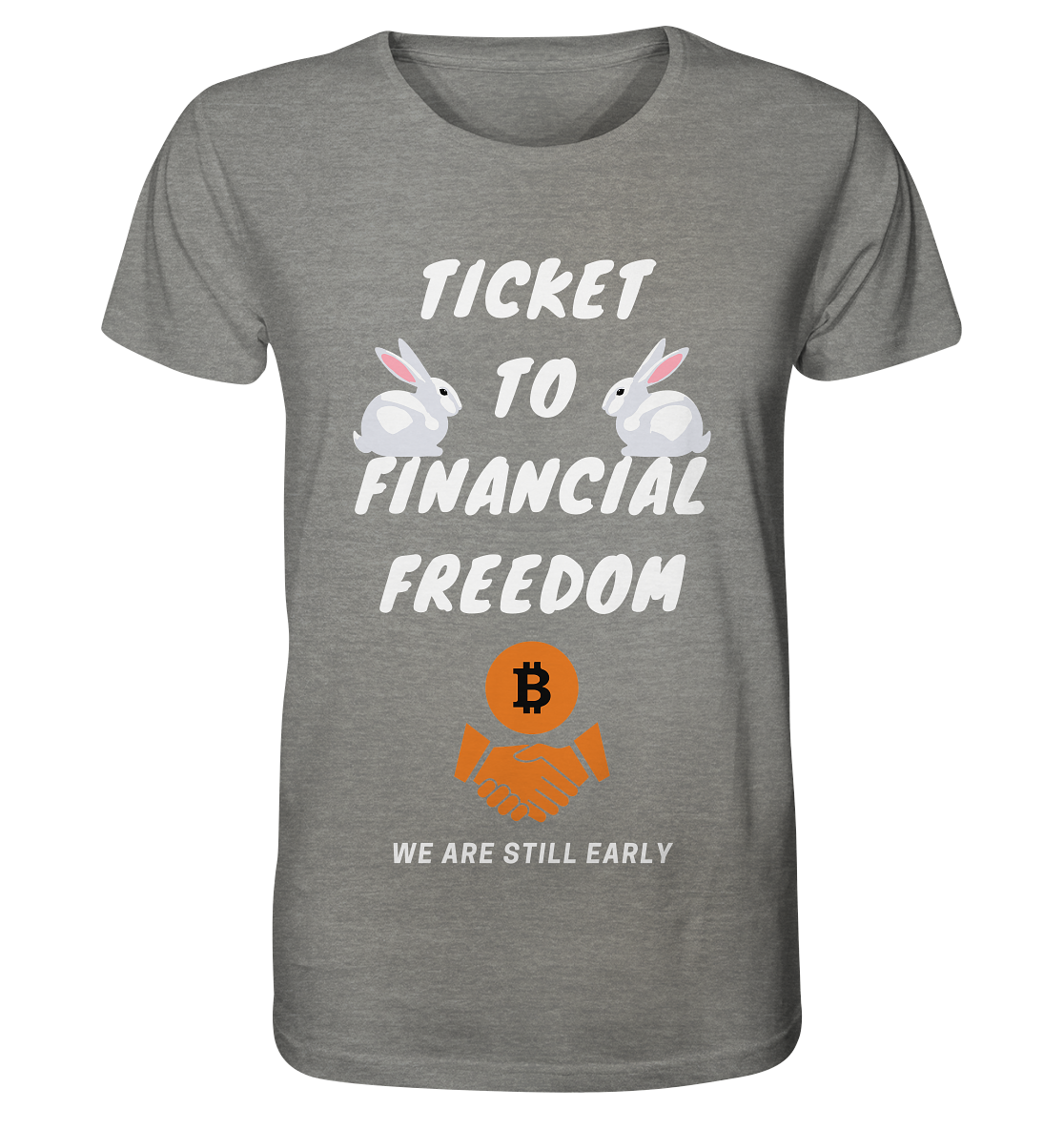 TICKET TO FINANCIAL FREEDOM - sitting rabbits - Organic Shirt (meliert)