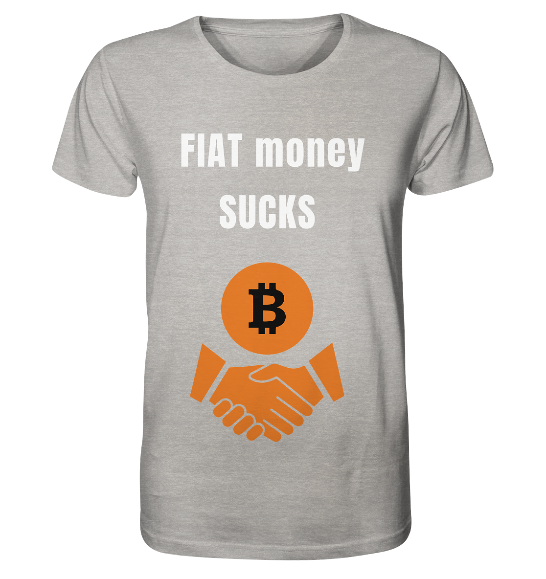FIAT money SUCKS - Organic Shirt (meliert)