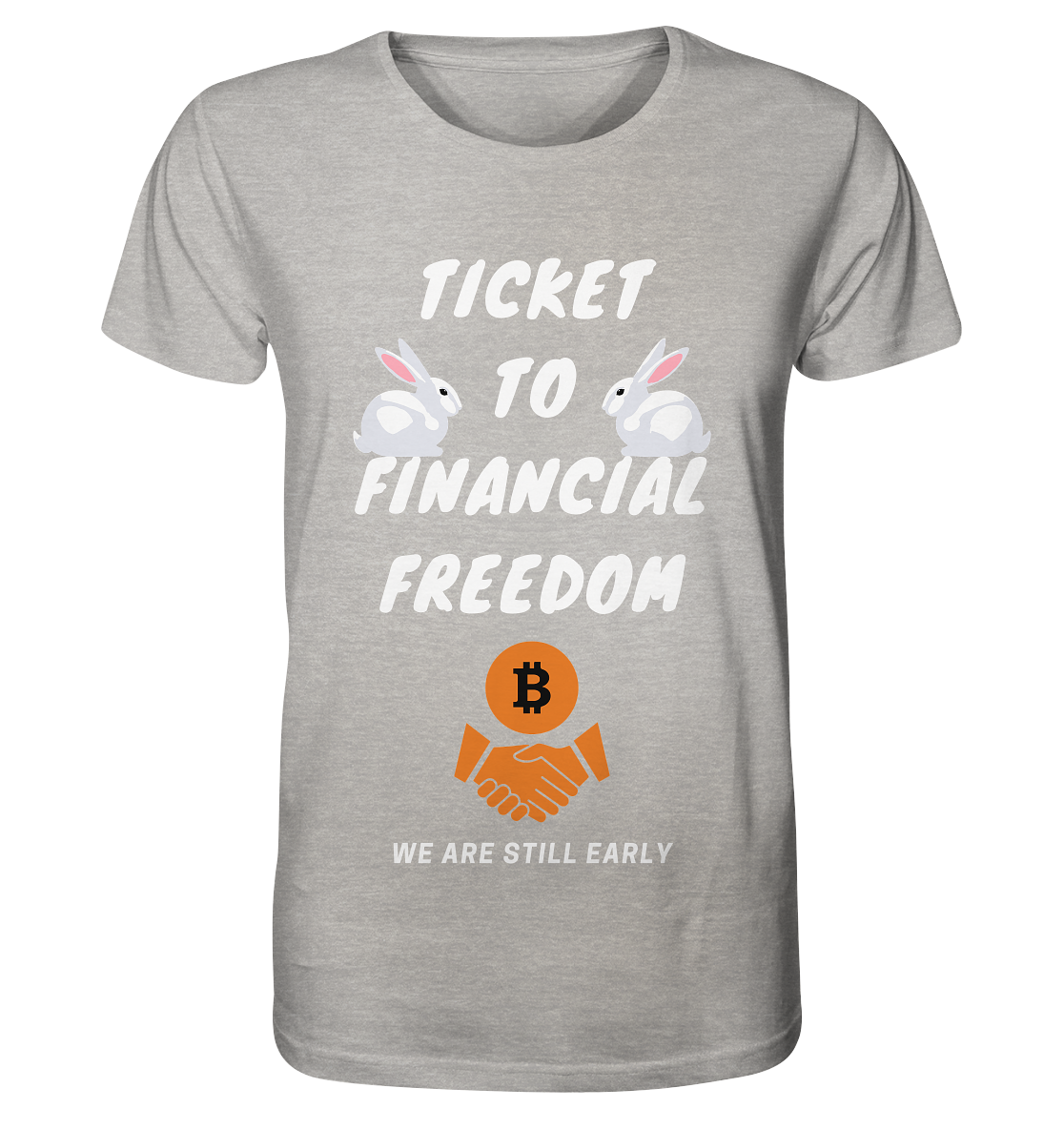 TICKET TO FINANCIAL FREEDOM - sitting rabbits - Organic Shirt (meliert)