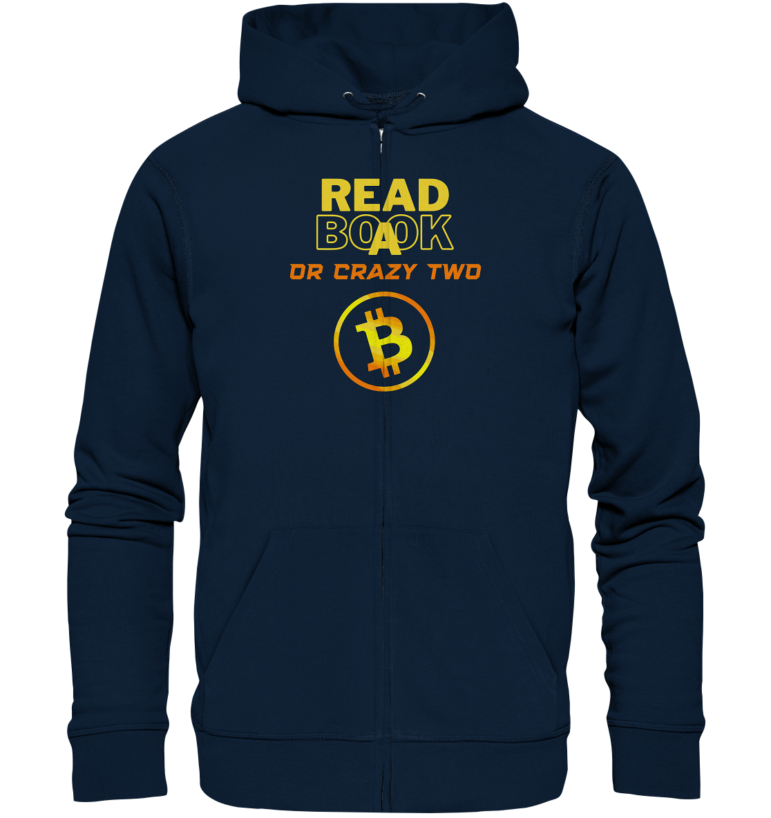 READ A BOOK or CRAZY TWO - (Schrift "crazy" in orange) - Organic Zipper