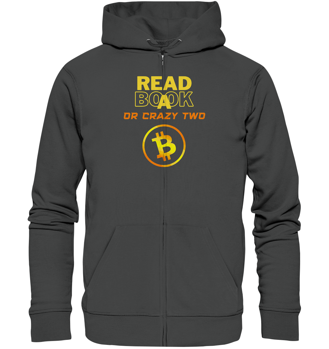 READ A BOOK or CRAZY TWO - (Schrift "crazy" in orange) - Organic Zipper