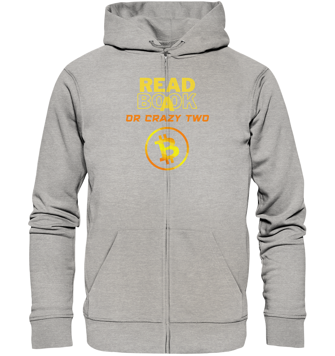 READ A BOOK or CRAZY TWO - (Schrift "crazy" in orange) - Organic Zipper