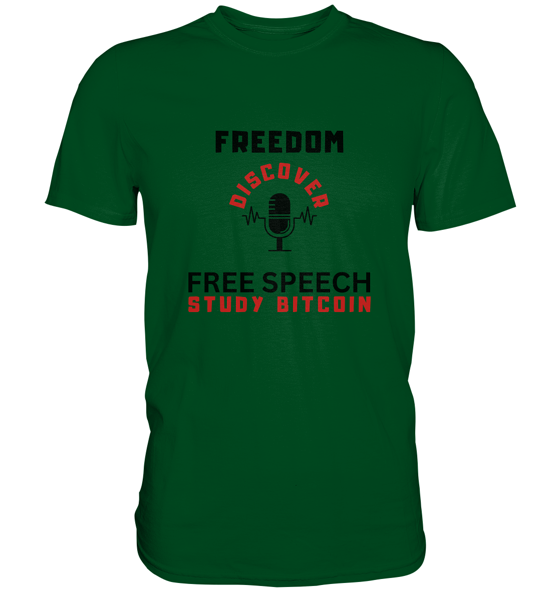 FREEDOM (Mikrofon) DISCOVER FREE SPEECH, STUDY BITCOIN - LADIES COLLECTION 21% automat. Rabatt bis zum Halving 2024  - Premium Shirt