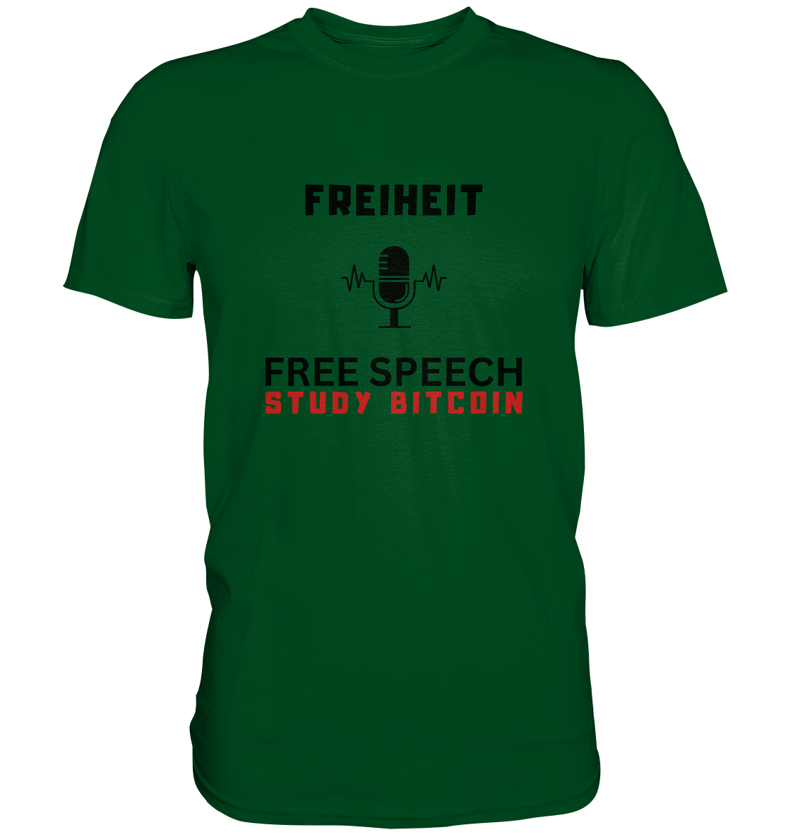 FREIHEIT (Mikrofon) FREE SPEECH, STUDY BITCOIN - LADIES COLLECTION 21% automat. Rabatt bis zum Halving 2024   - Premium Shirt
