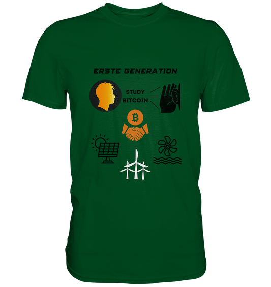 ERSTE (BITCOIN) GENERATION - STUDY BITCOIN (3 grüne Energie Grafiken) - LADIES COLLECTION 21% automat. Rabatt bis zum Halving 2024   - Premium Shirt