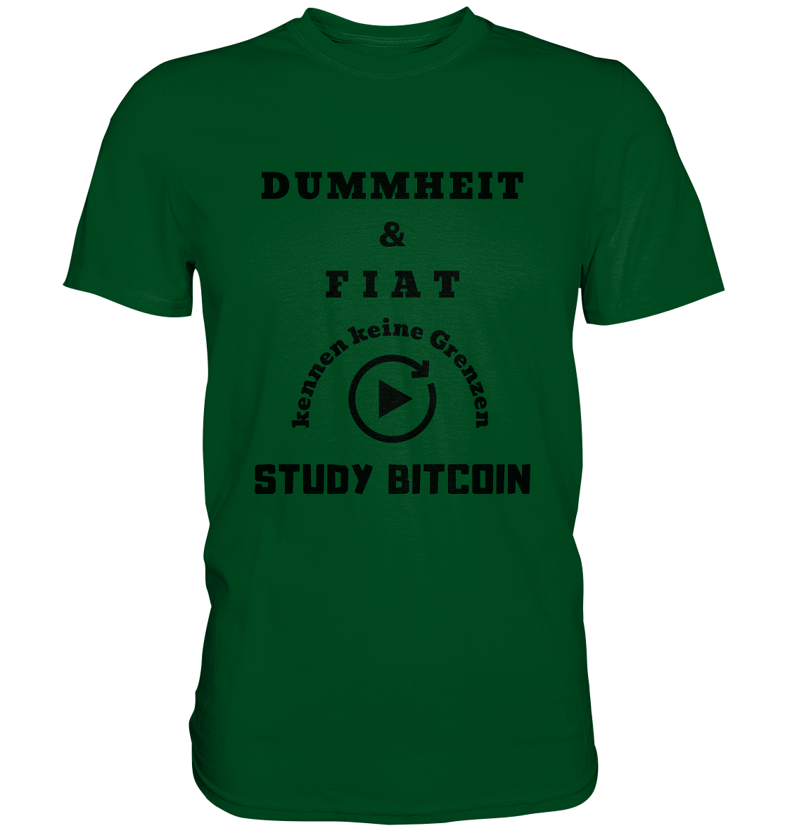 DUMMHEIT UND FIAT KENNEN KEINE GRENZEN - STUDY BITCOIN (ENDLOS-PLAYBUTTON) - Ladies Collection 21% Rabatt bis zum Halving 2024 - Premium Shirt