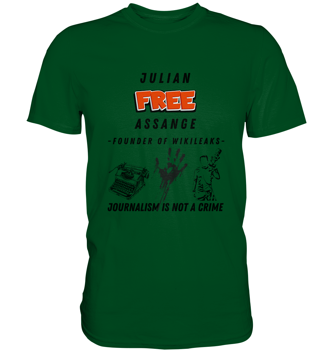 FREE JULIAN ASSANGE - FOUNDER OF WIKILEAKS - JOURNALISM IS NOT A CRIME (3 Grafiken) - Ladies Collection 21% Rabatt bis zum Halving 2024) - Premium Shirt