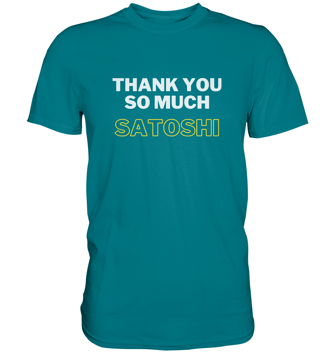 THANK YOU SO MUCH SATOSHI (weiss / gelb) - LADIES COLLECTION 21% automat. Rabatt bis zum Halving 2024 - Premium Shirt