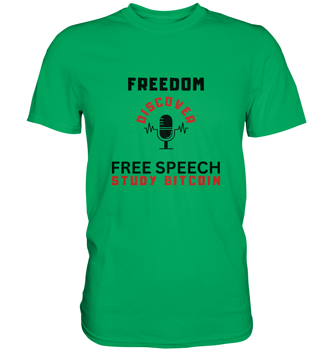 FREEDOM (Mikrofon) DISCOVER FREE SPEECH, STUDY BITCOIN - LADIES COLLECTION 21% automat. Rabatt bis zum Halving 2024  - Premium Shirt