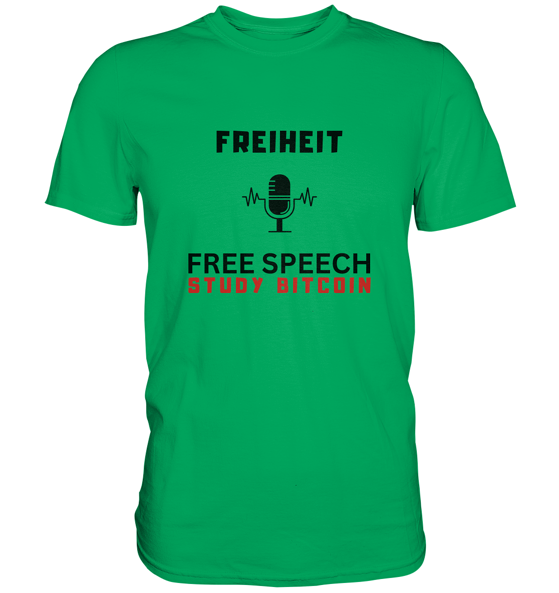 FREIHEIT (Mikrofon) FREE SPEECH, STUDY BITCOIN - LADIES COLLECTION 21% automat. Rabatt bis zum Halving 2024   - Premium Shirt