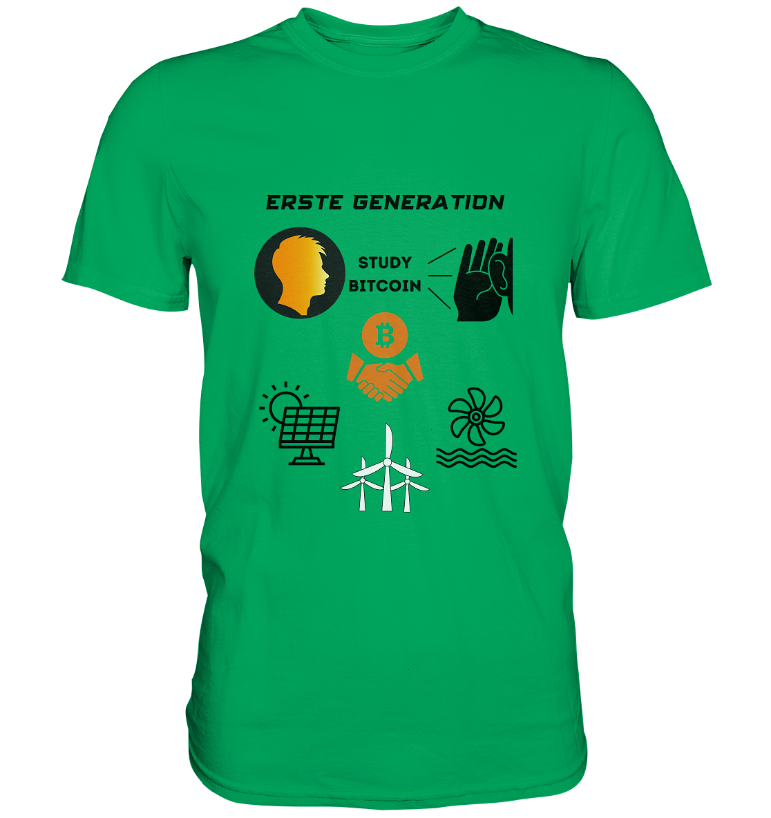 ERSTE (BITCOIN) GENERATION - STUDY BITCOIN (3 grüne Energie Grafiken) - LADIES COLLECTION 21% automat. Rabatt bis zum Halving 2024   - Premium Shirt