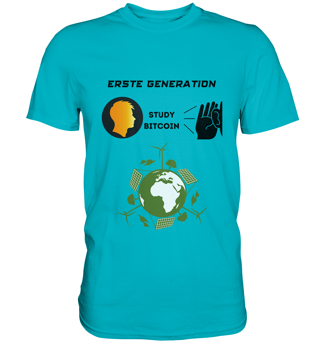 ERSTE (Bitcoin) GENERATION - STUDY BITCOIN - (green Energy Grafik) - Premium Shirt
