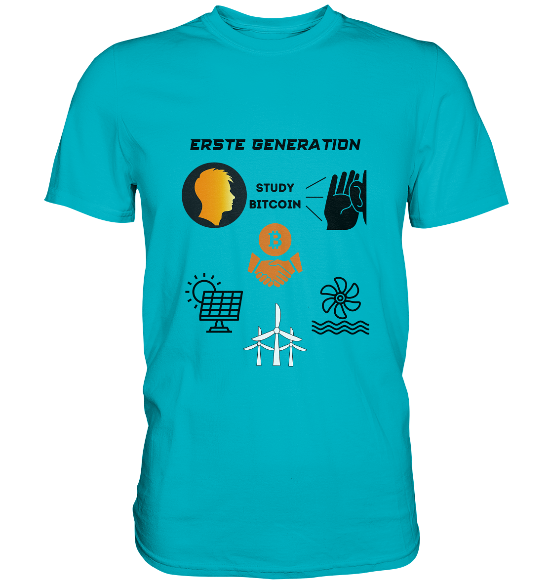 ERSTE (BITCOIN) GENERATION - STUDY BITCOIN (3 grüne Energie Grafiken) - LADIES COLLECTION 21% automat. Rabatt bis zum Halving 2024   - Premium Shirt